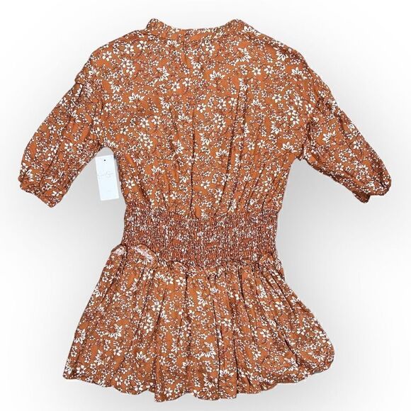 Jessica Simpson Floral Button Down Smock Waist Tunic Skirt Top, Girls L (10) - Picture 2 of 11